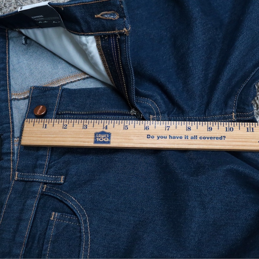 Express 70s Flare Jeans Womens 6R Dark Wash Mid Rise Conscious Edit NWT $98 - Picture 8 of 12
